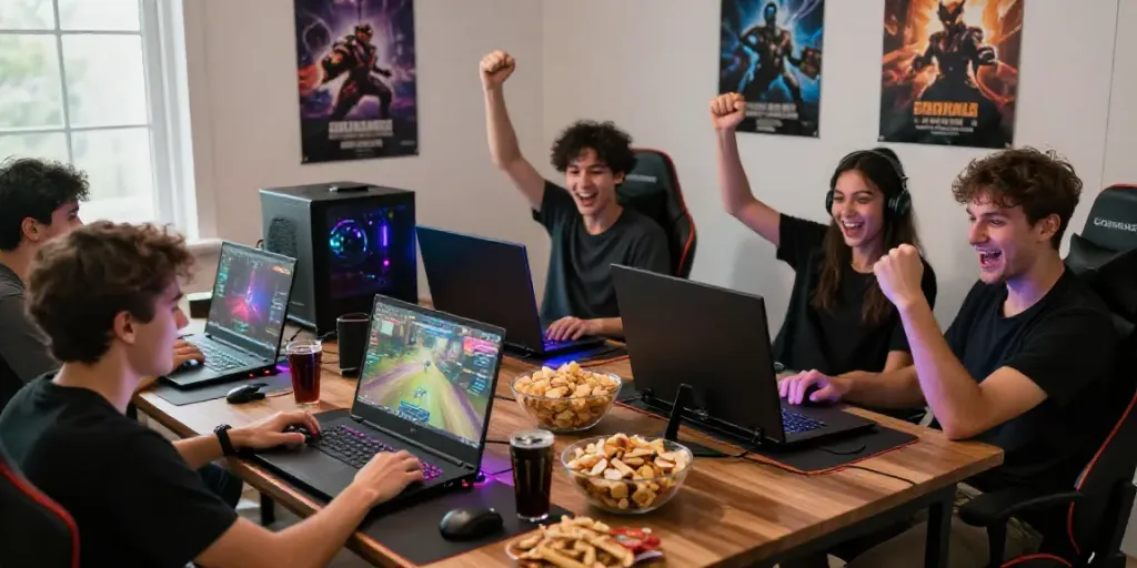 Exciting pesgslot gaming scene capturing players engaged in vibrant online gameplay.