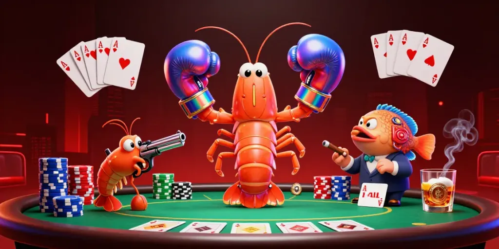 LLWIN showcases a dynamic gaming scene with vibrant characters and exciting poker elements.