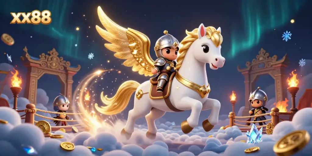 Engage with exciting xx88 gaming events featuring vibrant, animated casino elements and celestial themes.