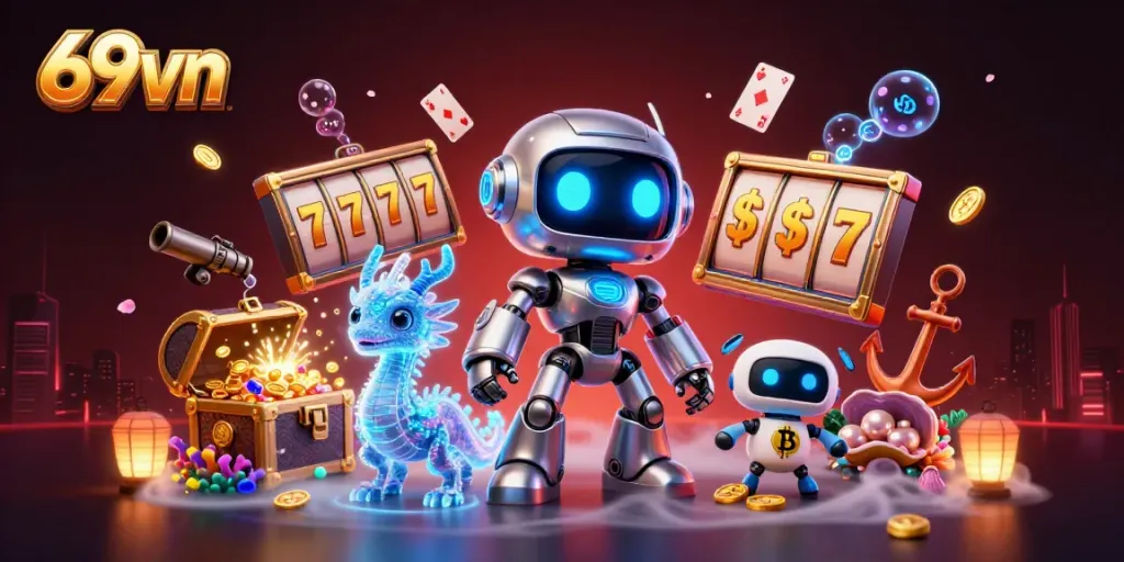 Experience the thrill of slots at 69vn with vibrant digital characters and explosive treasures.