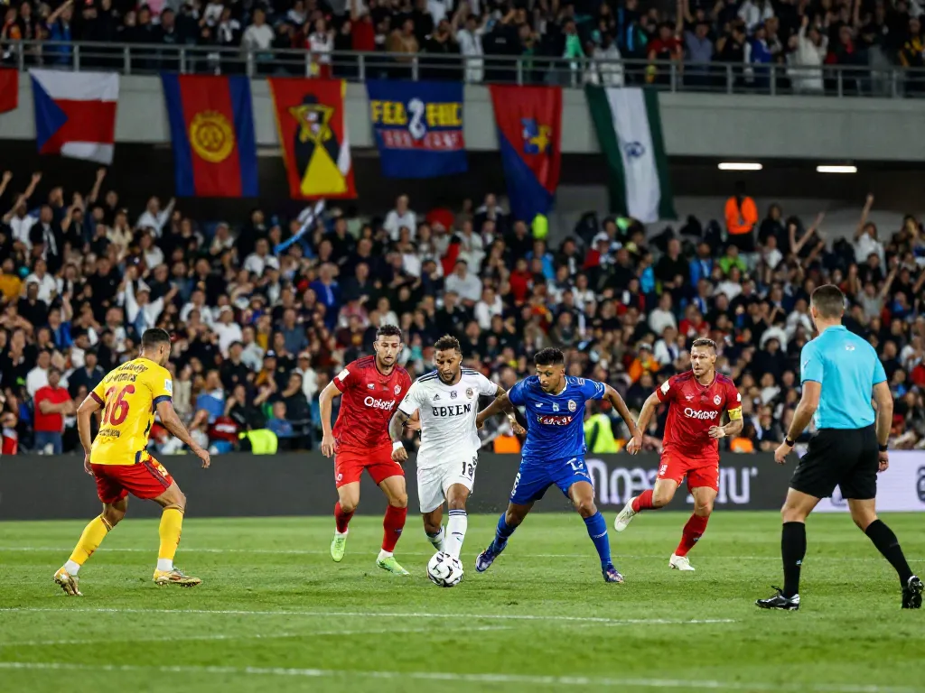 TOP10 นักเตะ competing intensely during a live football match, showcasing passion and energy.