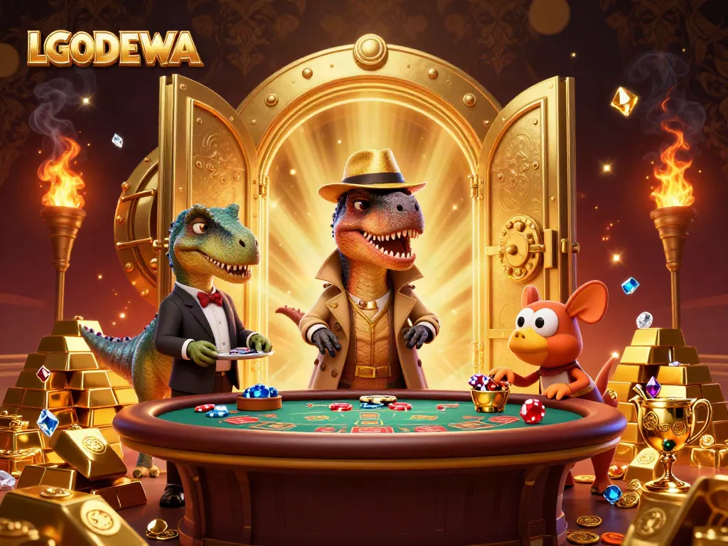Watch the velociraptor card counter and friends scheme at the LGODEWA blackjack table.