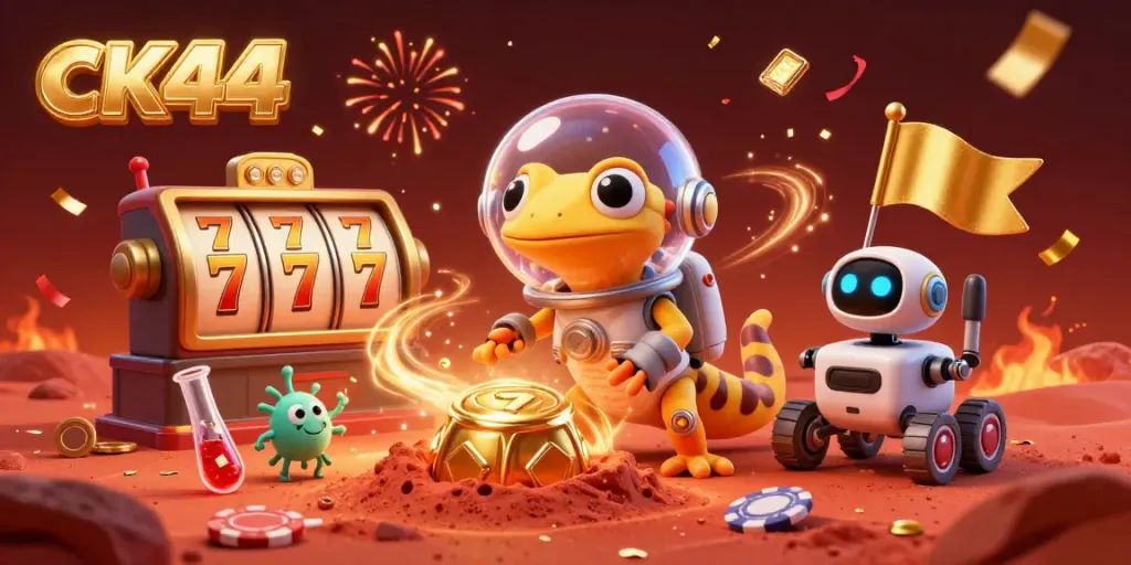 Experience the excitement of ck44 with a Martian adventure in a vibrant casino scene.