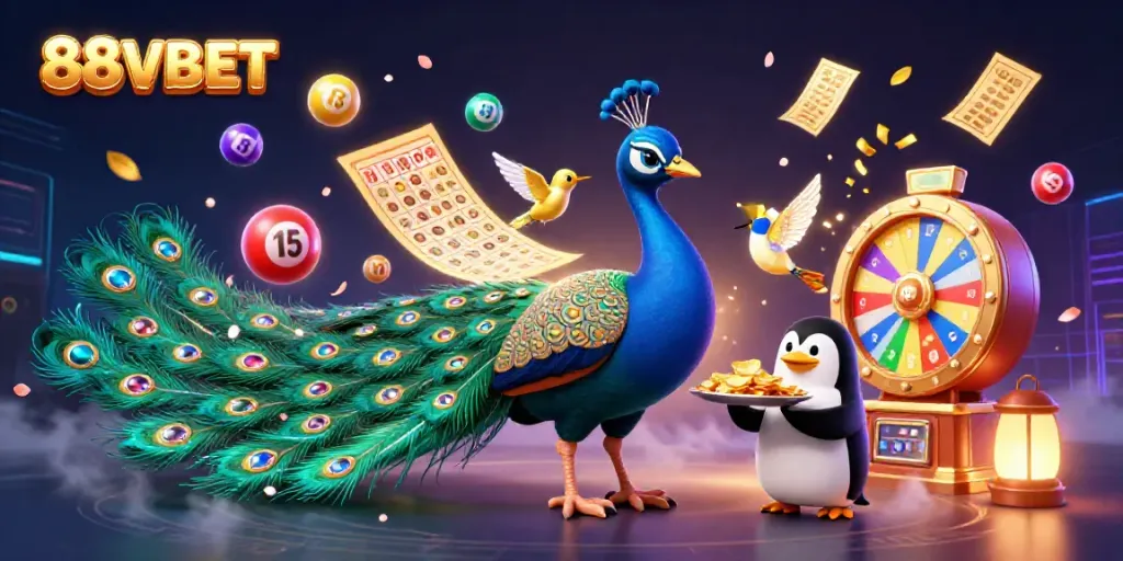 Join the excitement of 88VBET with vibrant casino elements and dynamic gaming scenes.