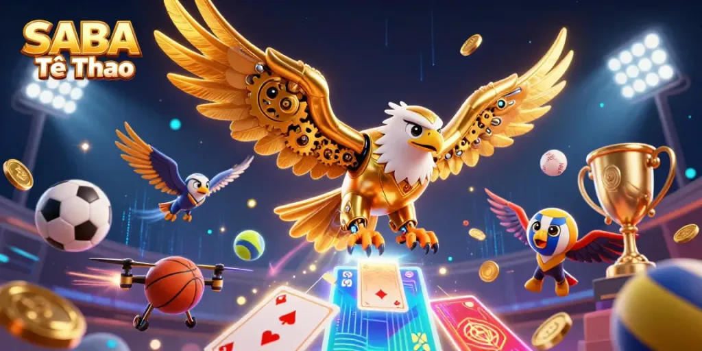 Experience the thrill of SABA Thể Thao as the golden eagle soars through a dynamic sports betting scene.