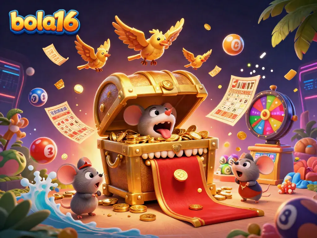 Experience vibrant wins with bola16's exciting gambling scene featuring treasure and dynamic game elements.