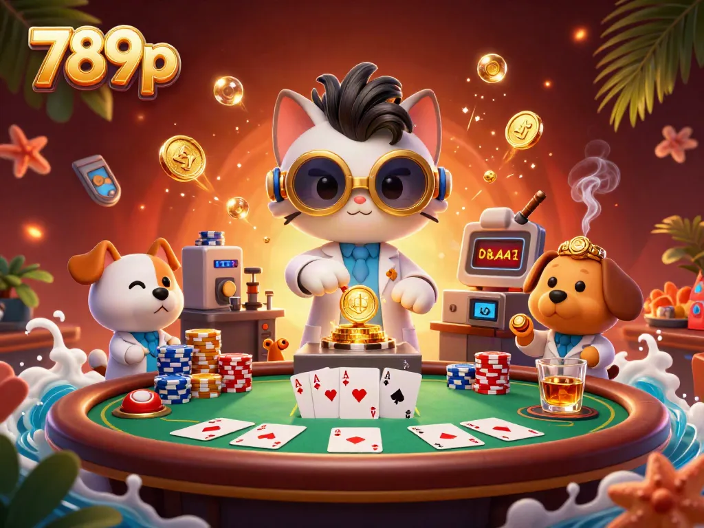 Experience vibrant gameplay at 789p with lively poker action and whimsical characters.
