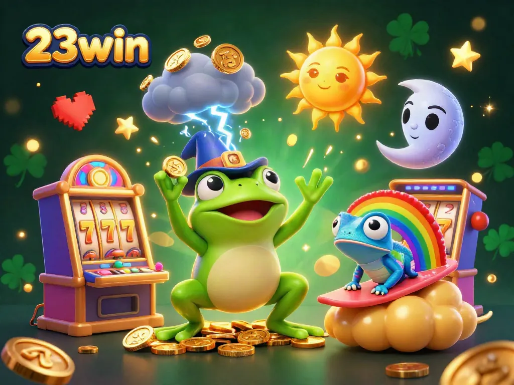 Experience thrilling gameplay with 23win's dynamic characters in a vibrant casino atmosphere.