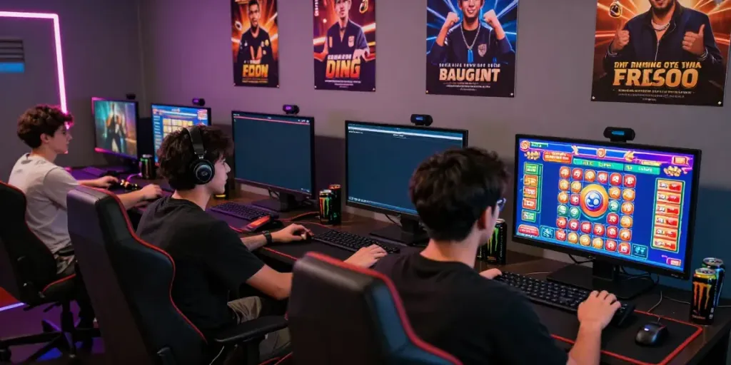 A player enjoying an engaging online lottery experience at https://totobet.net/ with vibrant graphics and cozy setup.