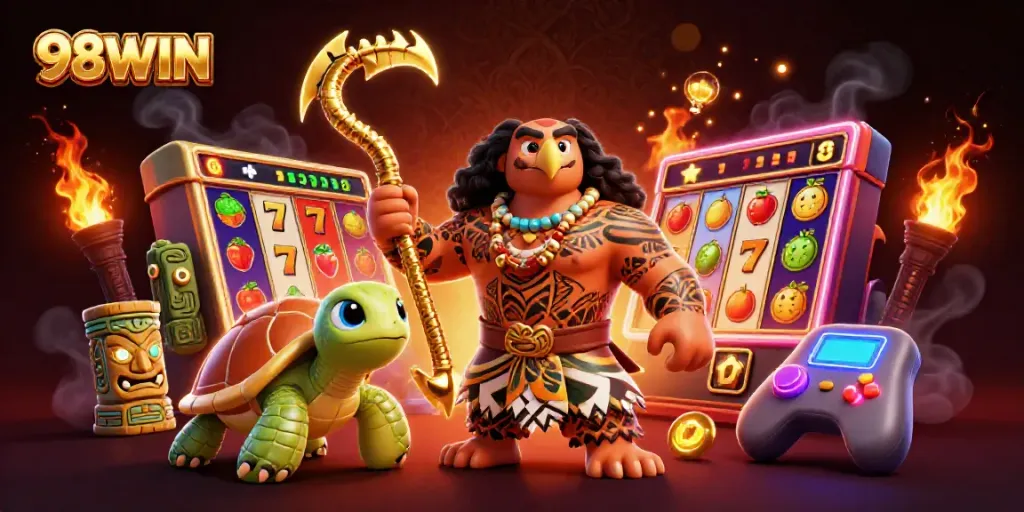 Experience thrilling gaming action with 98WIN's vibrant slot machines and dynamic casino vibes.