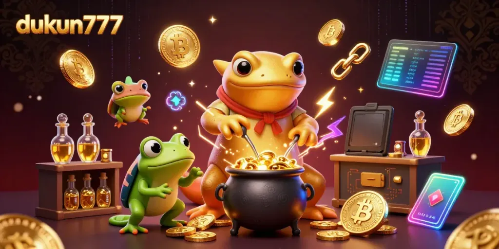 Experience interactive gaming at dukun777 with vibrant 3D characters and rich casino elements.